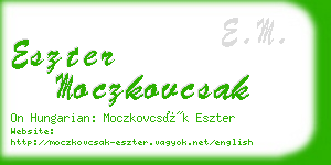 eszter moczkovcsak business card